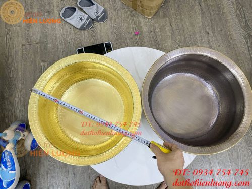 Chậu đồng gò tay đường kính 40cm