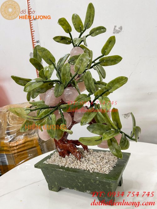 Cây Đào Thạch Anh Hồng 18 Quả Cao 40cm