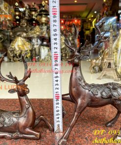 Đôi hươu hoa mai bằng đồng phong thủy