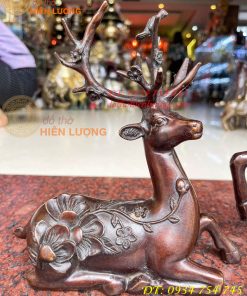 Đôi hươu hoa mai bằng đồng phong thủy