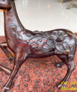 Đôi hươu hoa mai bằng đồng phong thủy