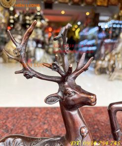 Đôi hươu hoa mai bằng đồng phong thủy