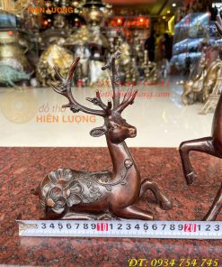 Đôi hươu hoa mai bằng đồng phong thủy