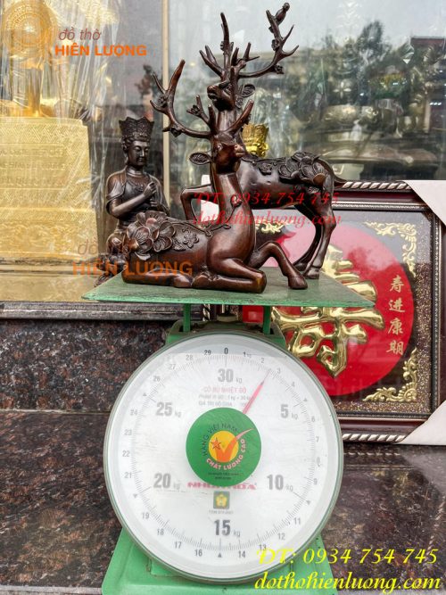 Đôi hươu hoa mai bằng đồng phong thủy