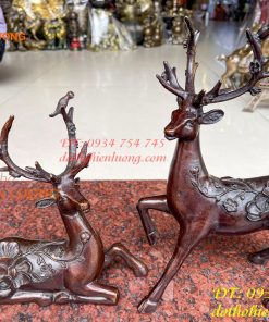 Đôi hươu hoa mai bằng đồng phong thủy