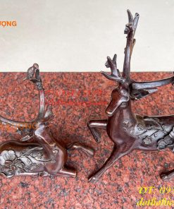 Đôi hươu hoa mai bằng đồng phong thủy