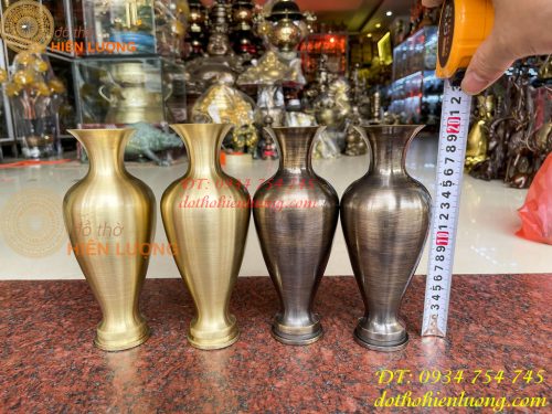 Đôi lọ hoa bằng đồng cát tút cao 20cm