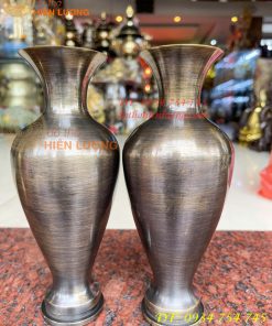 Đôi lọ hoa bằng đồng cát tút cao 20cm