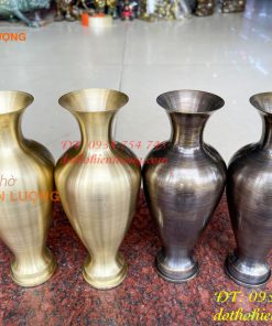 Đôi lọ hoa bằng đồng cát tút cao 20cm