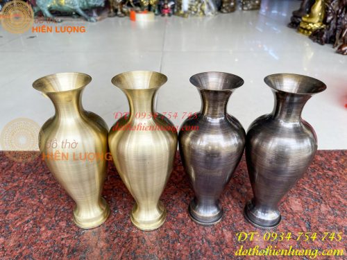 Đôi lọ hoa bằng đồng cát tút cao 20cm