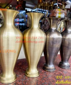 Đôi lọ hoa bằng đồng cát tút cao 20cm