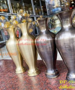 Đôi lọ hoa bằng đồng cát tút cao 20cm