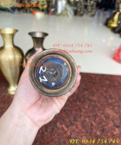 Đôi lọ hoa bằng đồng cát tút cao 20cm
