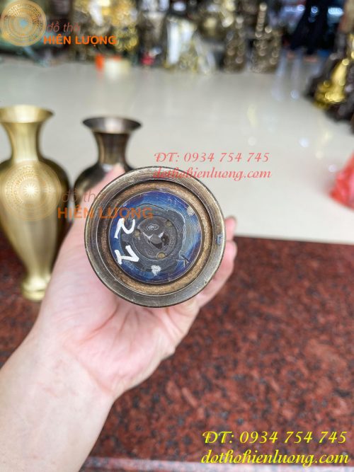 Đôi lọ hoa bằng đồng cát tút cao 20cm