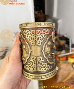 Ống đựng bút đại bàng bằng đồng để bàn