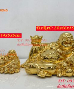 Tượng phật di lặc mạ vàng 24K để oto