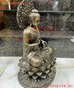 Tượng phật bổn sư bằng đồng cao 45cm