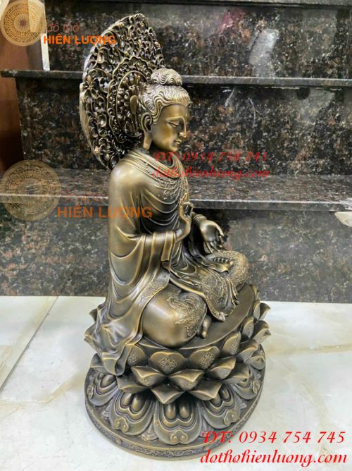 Tượng phật bổn sư bằng đồng cao 45cm