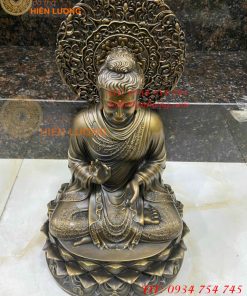 Tượng phật bổn sư bằng đồng cao 45cm