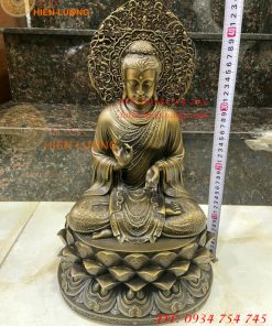 Tượng phật bổn sư bằng đồng cao 45cm