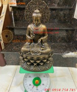 Tượng phật bổn sư bằng đồng cao 45cm