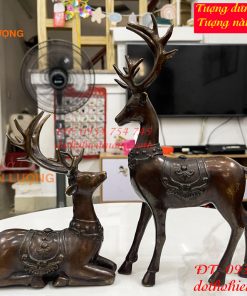 Đôi Hươu Nai Đứng Nằm Bằng Đồng Phong Thủy