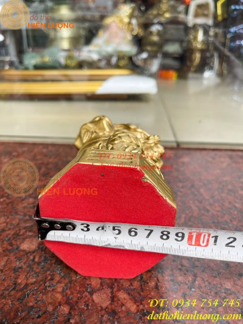 Tượng Kỳ Lân Ngồi Bệ Bát Quái Bằng Đồng Cao 17cm