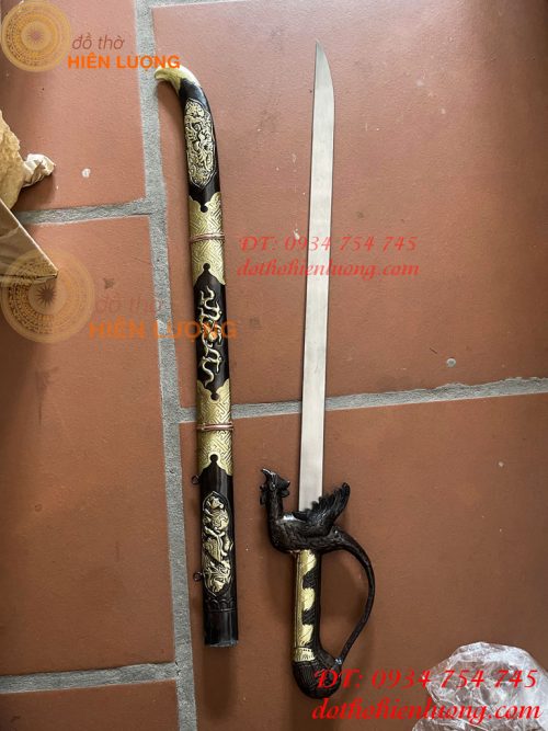 Kiếm Thờ Bằng Đồng Màu Nâu Giả Cổ