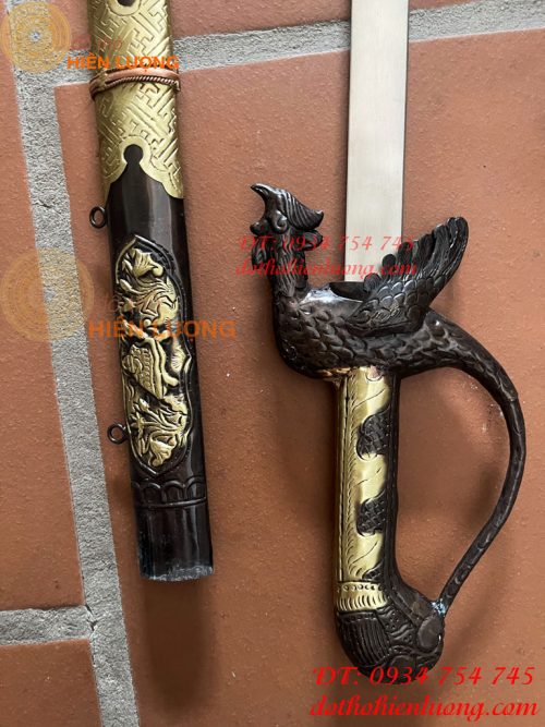 Kiếm Thờ Bằng Đồng Màu Nâu Giả Cổ