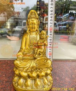 Tượng Quan Âm Tống Tử Bằng Đồng Cao 26cm