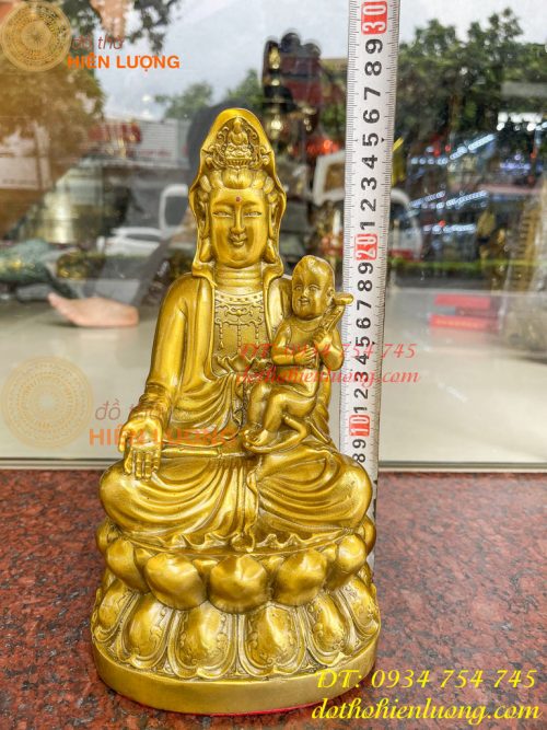 Tượng Quan Âm Tống Tử Bằng Đồng Cao 26cm