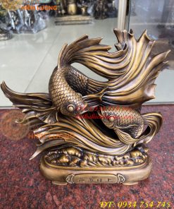 Tượng Cá Đôi Bằng Đồng Phong Thủy