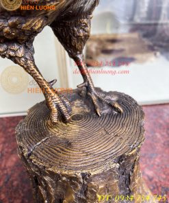 Tượng Gà Trống Đứng Gốc Cây Bằng Đồng