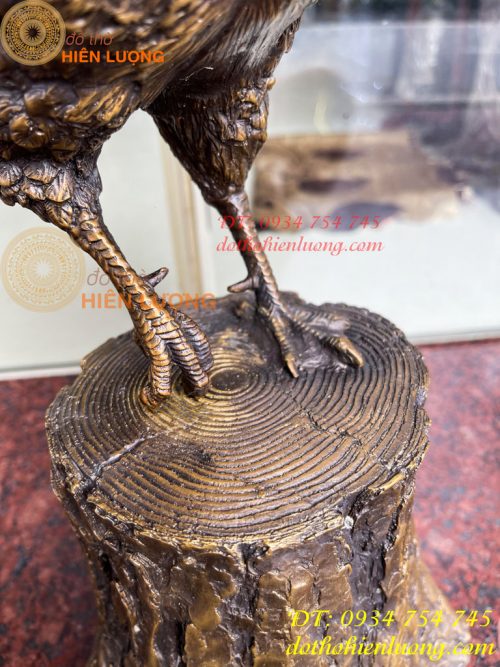 Tượng Gà Trống Đứng Gốc Cây Bằng Đồng