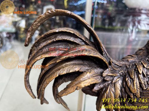 Tượng Gà Trống Đứng Gốc Cây Bằng Đồng