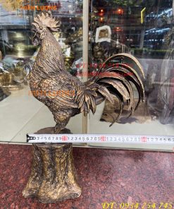 Tượng Gà Trống Đứng Gốc Cây Bằng Đồng