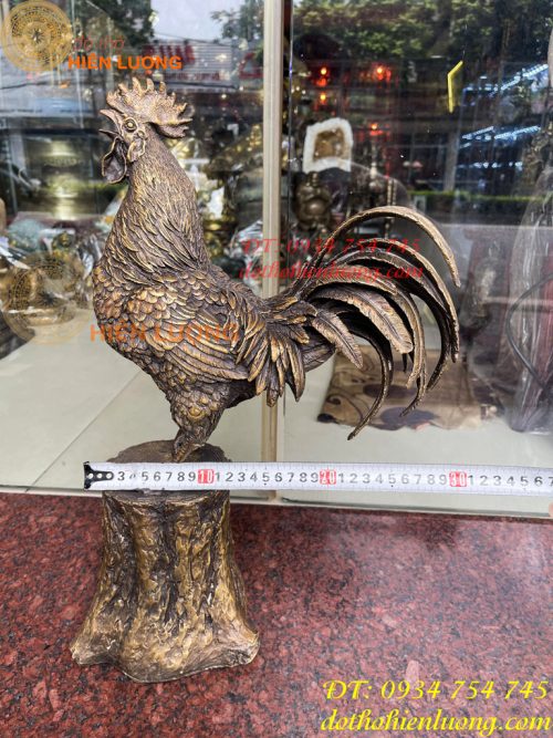 Tượng Gà Trống Đứng Gốc Cây Bằng Đồng