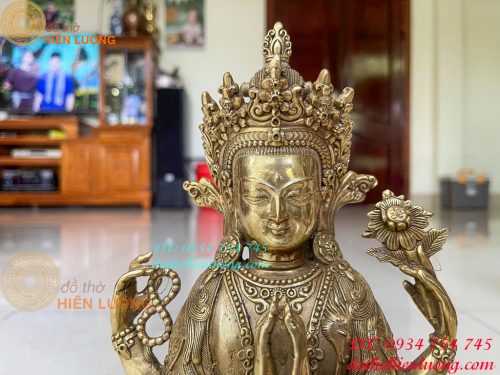Tượng Phật Quan Âm Tứ Thủ Bằng Đồng Mật Tông Cao 30cm