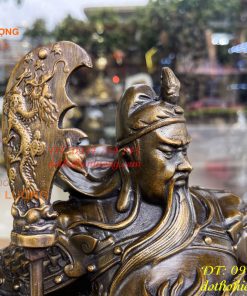 Tượng Quan Công Áo Rồng Bằng Đồng Cao 45cm