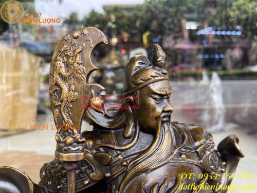 Tượng Quan Công Áo Rồng Bằng Đồng Cao 45cm