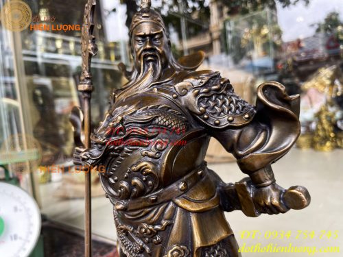 Tượng Quan Công Áo Rồng Bằng Đồng Cao 45cm