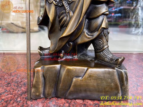 Tượng Quan Công Áo Rồng Bằng Đồng Cao 45cm
