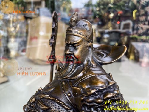 Tượng Quan Công Áo Rồng Bằng Đồng Cao 45cm