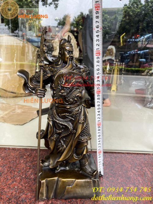 Tượng Quan Công Áo Rồng Bằng Đồng Cao 45cm