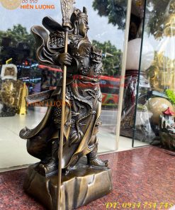 Tượng Quan Công Áo Rồng Bằng Đồng Cao 45cm