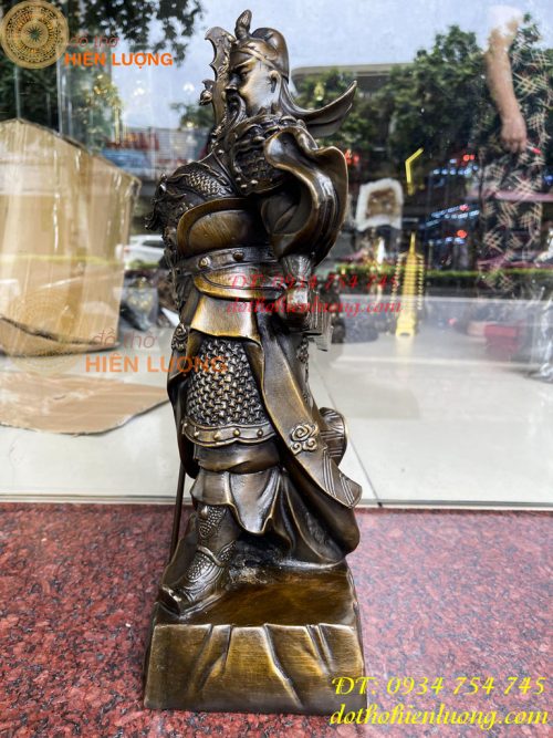 Tượng Quan Công Áo Rồng Bằng Đồng Cao 45cm