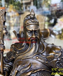 Tượng Quan Công Áo Rồng Bằng Đồng Cao 45cm