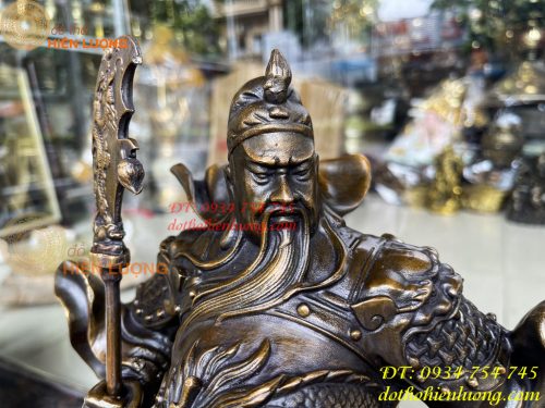 Tượng Quan Công Áo Rồng Bằng Đồng Cao 45cm