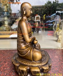 Tượng Sivaly Cao 28cm Bằng Đồng Hun Ngồi Bệ Đá
