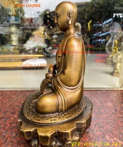 Tượng Sivaly Cao 28cm Bằng Đồng Hun Ngồi Bệ Đá